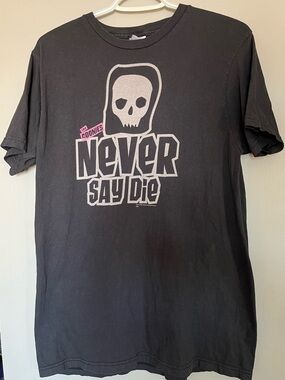 2008 The Goonies 'Never Say Die' Black Graphic T-Shirt